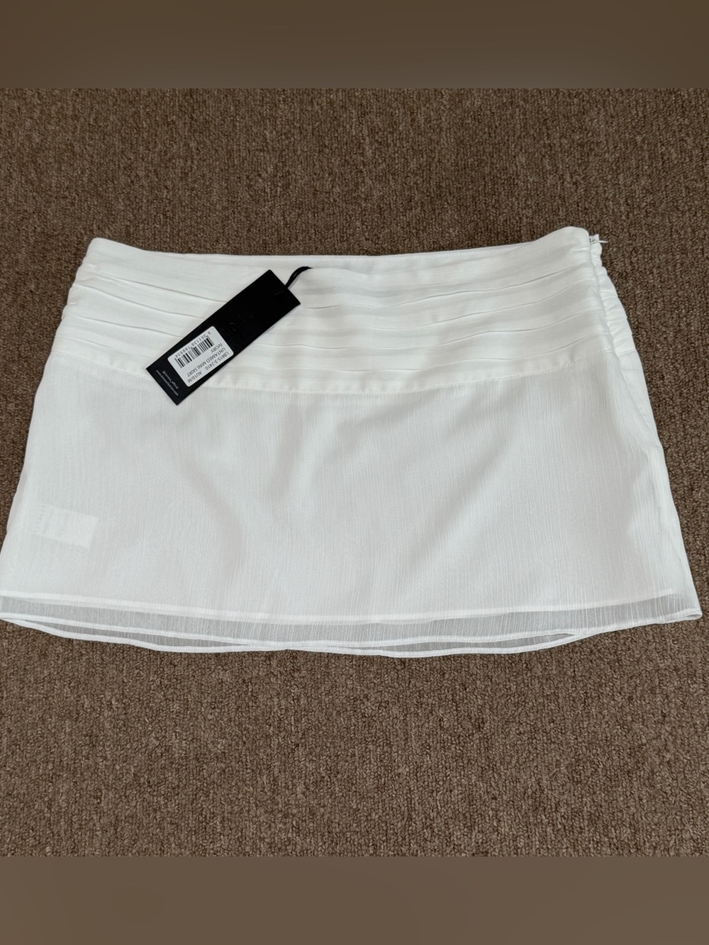 Lioness Untamed Mini Skirt Ivory NWT Size M Sheer Overlay